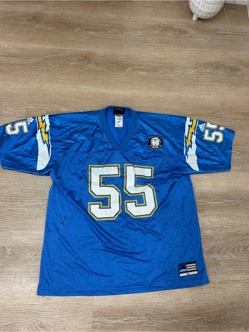 Vintage 2000 San Diego Chargers Junior Seau #55 Adidas NFL Jersey Size XL 40th